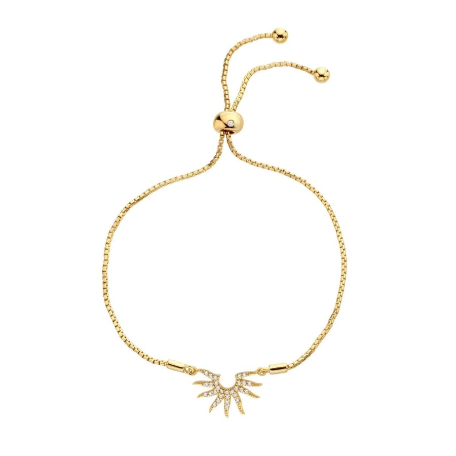 Hot Diamonds Okouzlující pozlacený náramek s&nbsp;diamantem a&nbsp;topazy SOL DL725 - Náramky Řetízkové náramky