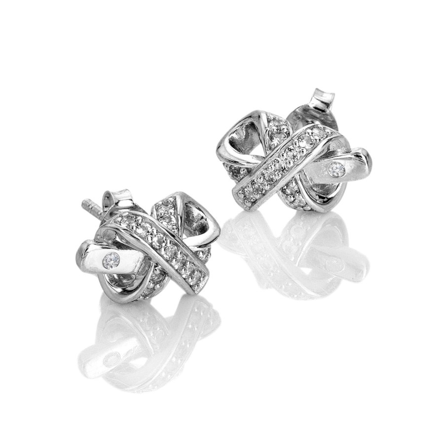 Hot Diamonds Stříbrné náušnice s&nbsp;diamantem a&nbsp;topazy Aurora DE858 - Náušnice Pecky