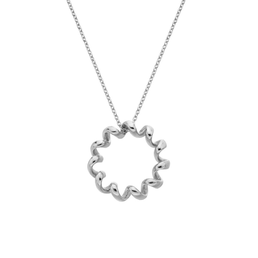 Hot Diamonds Originální stříbrný náhrdelník s diamantem Twist DP1096