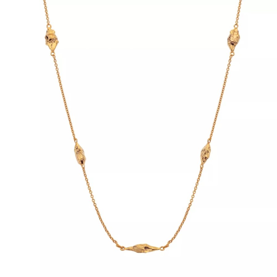 Hot Diamonds Pozlacený minimalistický náhrdelník s&nbsp;diamantem Golden Edit Muse DN220 - Náhrdelníky Náhrdelníky s&nbsp;kameny