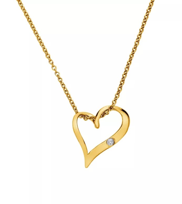 Hot Diamonds Pozlacený náhrdelník Hot Diamonds X Golden Edit Heart DP1088 (řetízek, přívěsek)