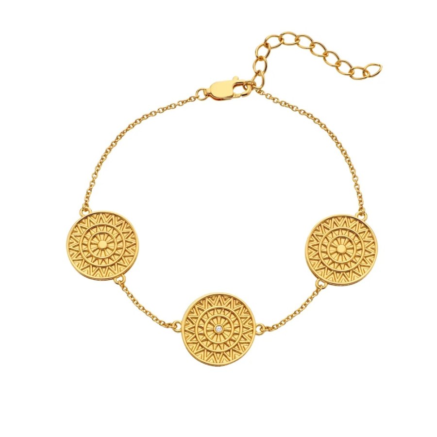 Hot Diamonds Pozlacený náramek s&nbsp;diamantem Athena DL724 - Náramky Řetízkové náramky