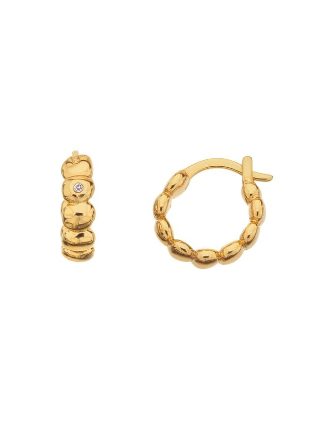 Hot Diamonds Překrásné pozlacené náušnice s&nbsp;diamanty Jac Jossa Soul DE659 - Náušnice Kruhy