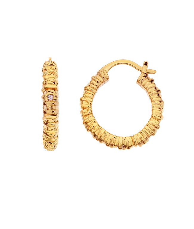 Hot Diamonds Půvabné pozlacené náušnice kruhy s&nbsp;diamanty Jac Jossa Hope DE685 - Náušnice Kruhy