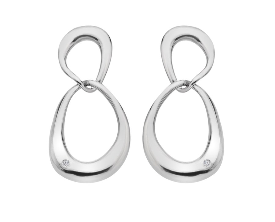 Hot Diamonds Půvabné stříbrné visací náušnice s diamanty Sleek DE742 Hot Diamonds Půvabné stříbrné visací náušnice s diamanty Sleek DE742 - Náušnice Visací náušnice
