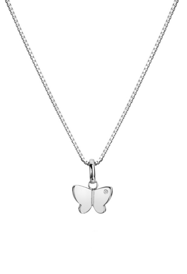 Hot Diamonds Půvabný stříbrný náhrdelník s motýlkem Flutter DP911 (řetízek, přívěsek) - Náhrdelníky