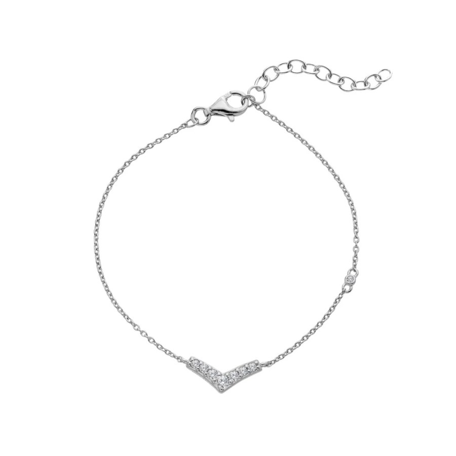 Hot Diamonds Půvabný stříbrný náramek s&nbsp;diamantem a&nbsp;topazy Lustre DL720 - Náramky Řetízkové náramky