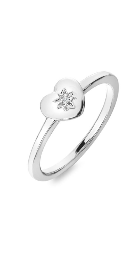 Hot Diamonds Romantický stříbrný prsten s diamantem Most Loved DR241 51 mm - Prsteny Prsteny s kamínkem