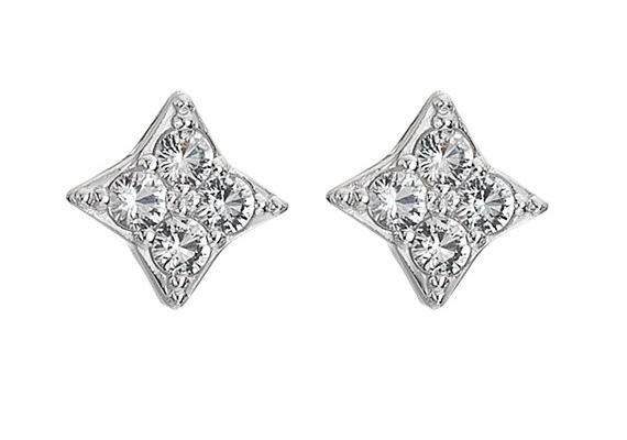 Hot Diamonds Stříbrné náušnice s diamanty a topazy Stellar DE747 - Náušnice Pecky