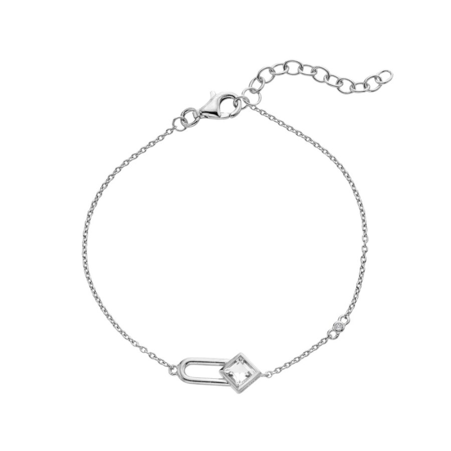 Hot Diamonds Slušivý stříbrný náramek Solitaire DL721 - Náramky Řetízkové náramky