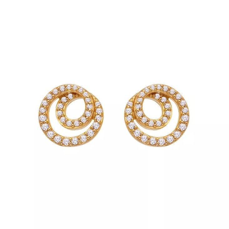 Hot Diamonds Spirálovité pozlacené náušnice Shimmer DE856