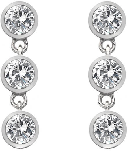 Hot Diamonds Stříbrné náušnice s topazy a pravým diamantem Willow DE585 - Náušnice Visací náušnice