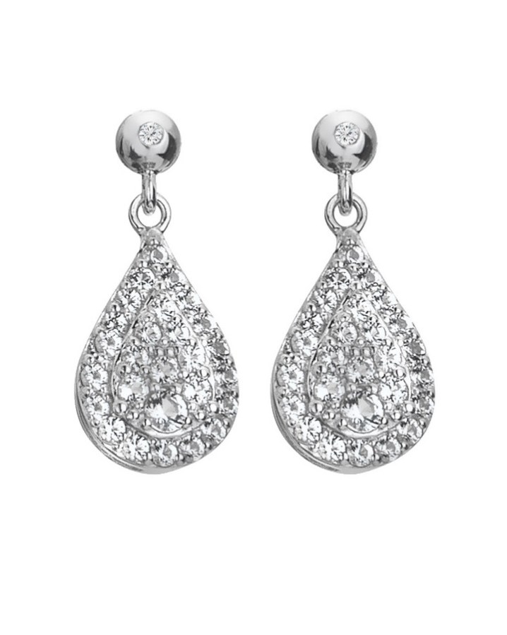 Hot Diamonds Stříbrné visací náušnice s diamanty a topazy Glimmer DE735 - Náušnice Visací náušnice