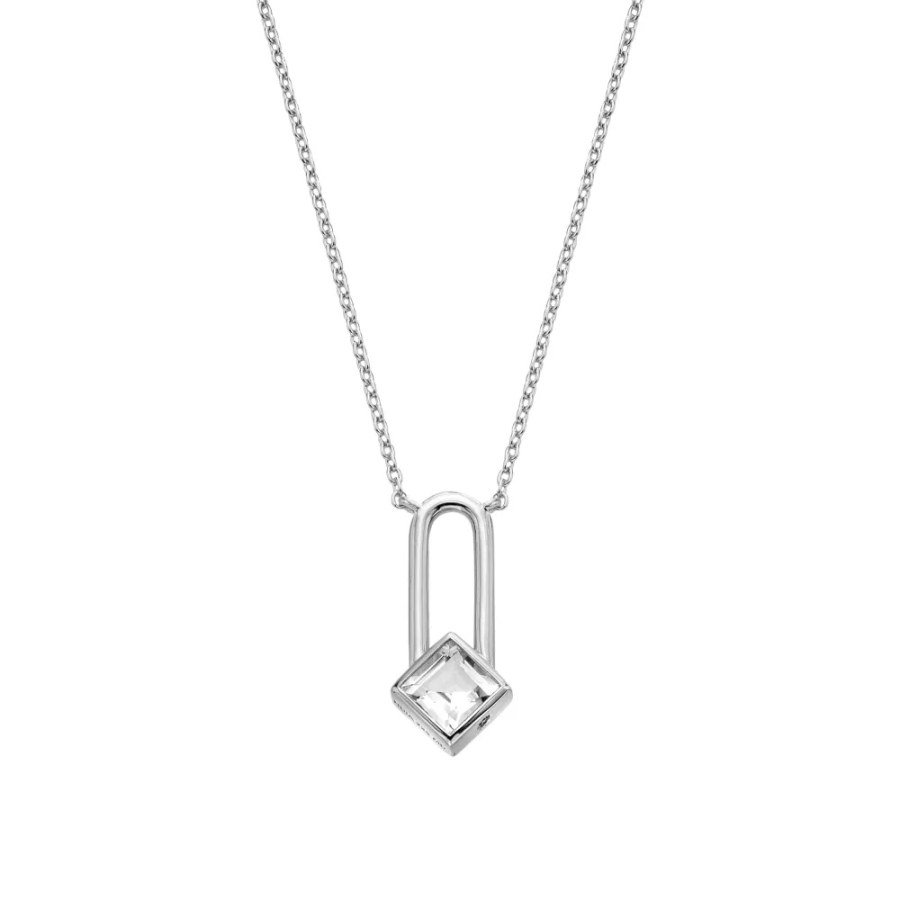Hot Diamonds Stříbrný náhrdelník s diamantem a topazem Solitaire DN232