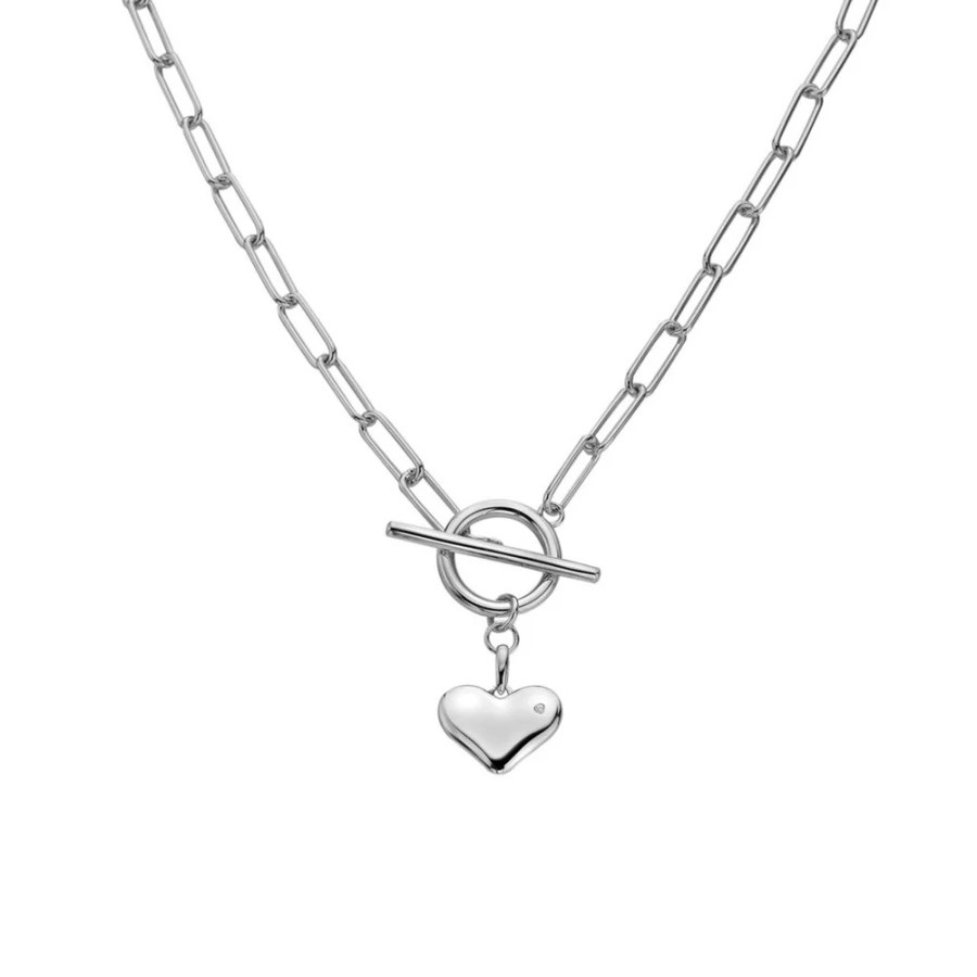 Hot Diamonds Stříbrný náhrdelník s diamantem Srdce Linked DN218 Hot Diamonds Stříbrný náhrdelník s diamantem Srdce Linked DN218 - Náhrdelníky
