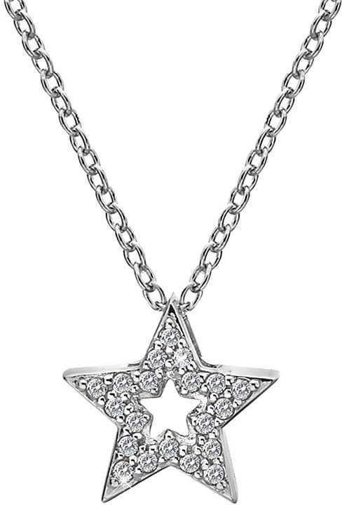 Hot Diamonds Stříbrný náhrdelník s hvězdičkou Micro Bliss DP697 (řetízek, přívěsek) - Náhrdelníky