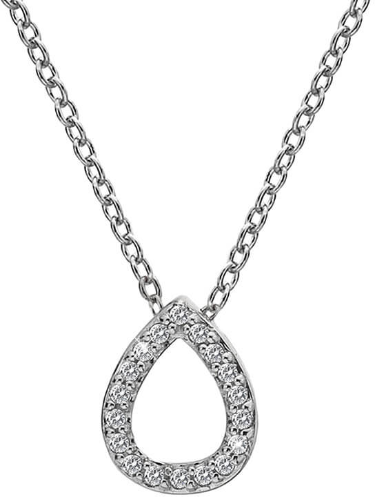Hot Diamonds Stříbrný náhrdelník se slzičkou Micro Bliss DP695 (řetízek, přívěsek) - Náhrdelníky