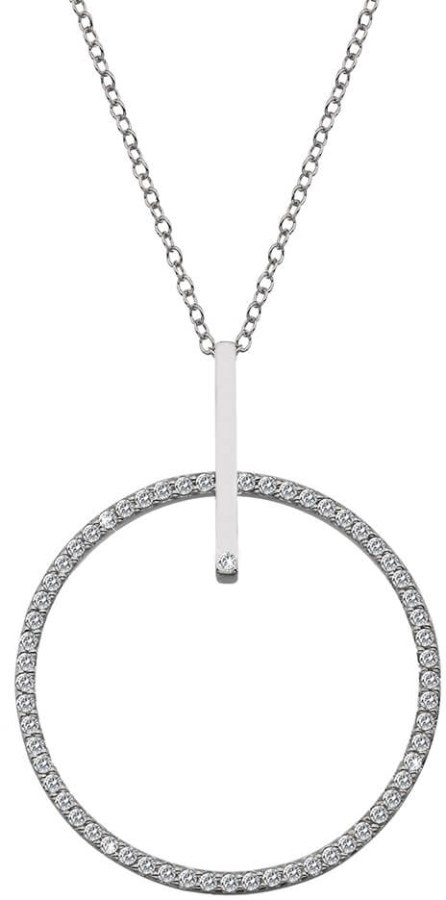 Hot Diamonds Stříbrný náhrdelník s pravým diamantem Flora DP717 (řetízek, přívěsek) - Náhrdelníky