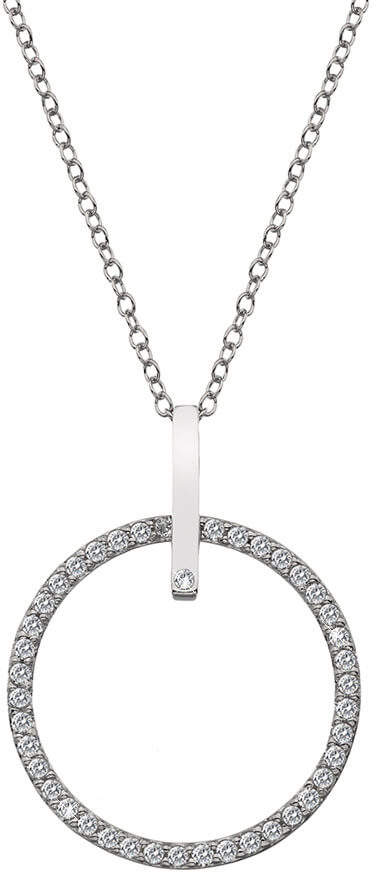 Hot Diamonds Stříbrný náhrdelník s pravým diamantem Flora DP718 (řetízek, přívěsek) - Náhrdelníky