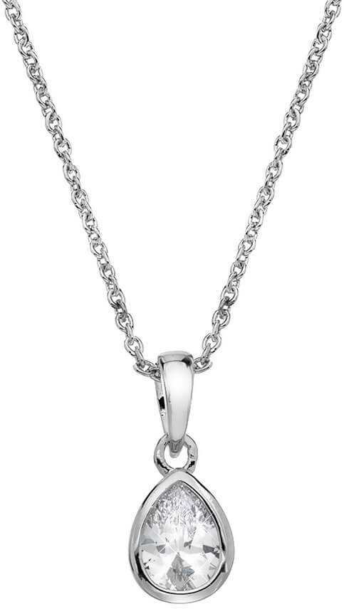 Hot Diamonds Stylový náhrdelník s třpytivým přívěskem Emozioni Acqua Amore EP037 - Náhrdelníky