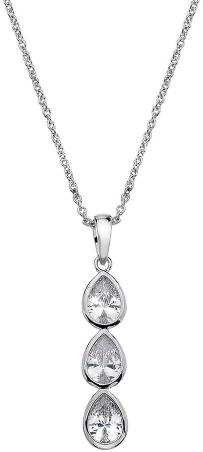 Hot Diamonds Stříbrný náhrdelník s třpytivým přívěskem Emozioni Acqua Amore EP038 - Náhrdelníky
