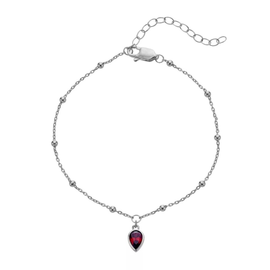 Hot Diamonds Náramek pro ženy narozené v&nbsp;červenci Silver Whisper SWB031 - Náramky Řetízkové náramky