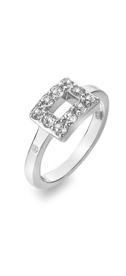 Hot Diamonds Stříbrný prsten s diamantem a topazy Echo DR240 56 mm - Prsteny Prsteny s kamínkem