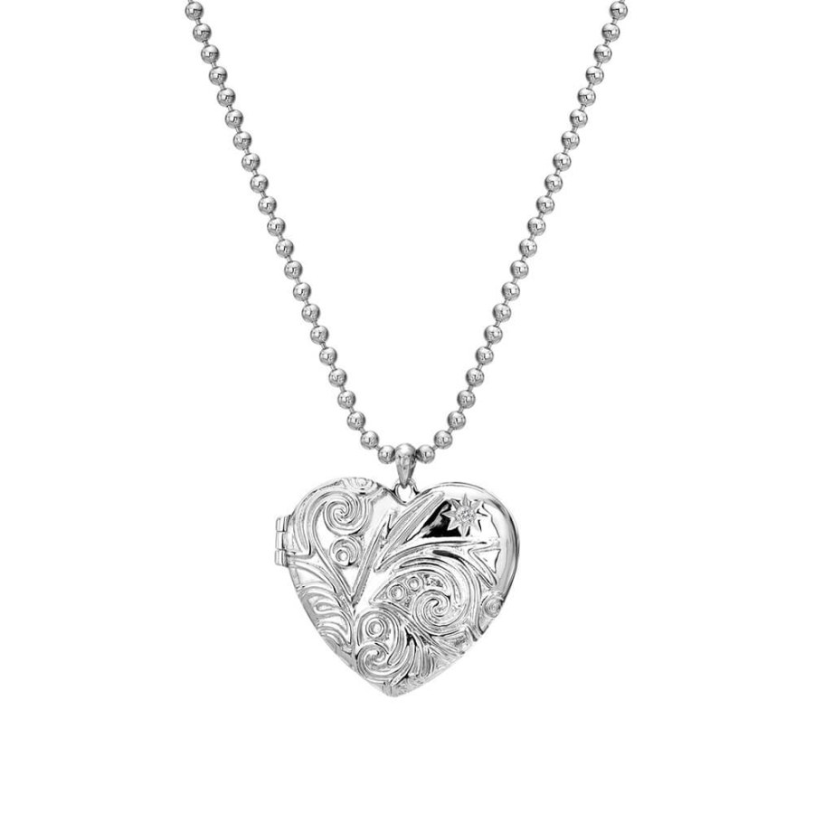 Hot Diamonds Stříbrný srdíčkový náhrdelník s diamantem Memories Heart Locket DP772 - Náhrdelníky