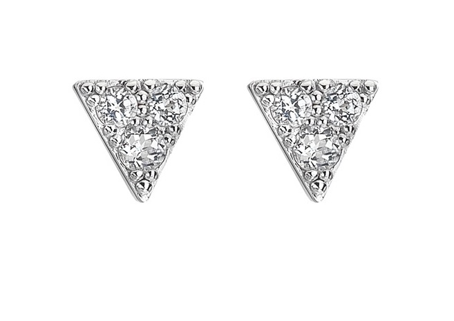 Hot Diamonds Třpytivé stříbrné náušnice s diamanty a topazy Stellar DE746 - Náušnice Pecky