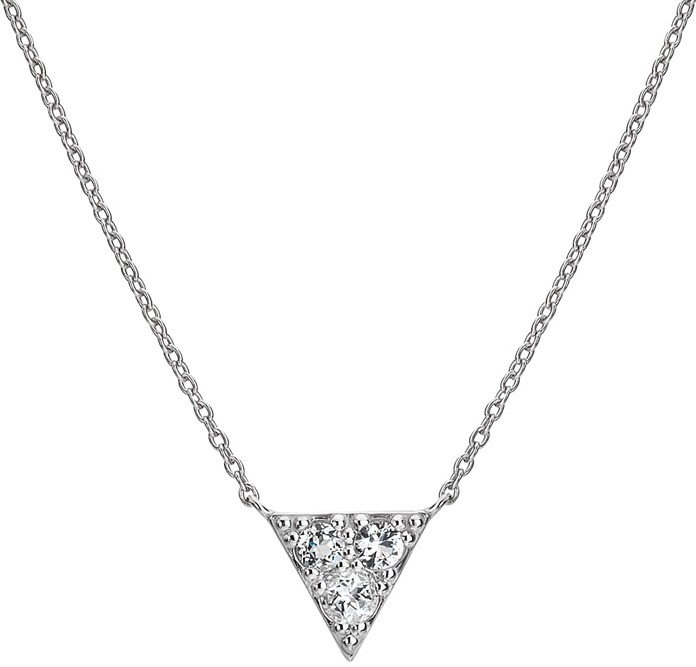 Hot Diamonds Třpytivý stříbrný náhrdelník s diamantem Stellar DN173