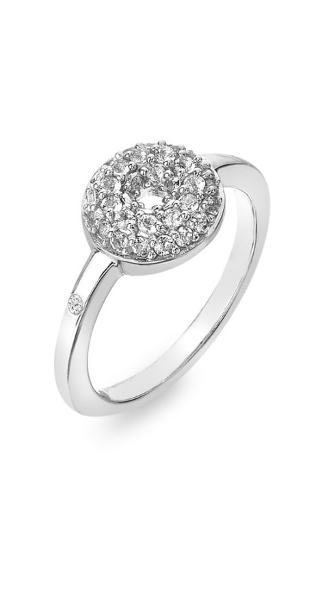 Hot Diamonds Třpytivý stříbrný prsten s diamantem a topazy Forever DR245 55 mm - Prsteny Prsteny s kamínkem