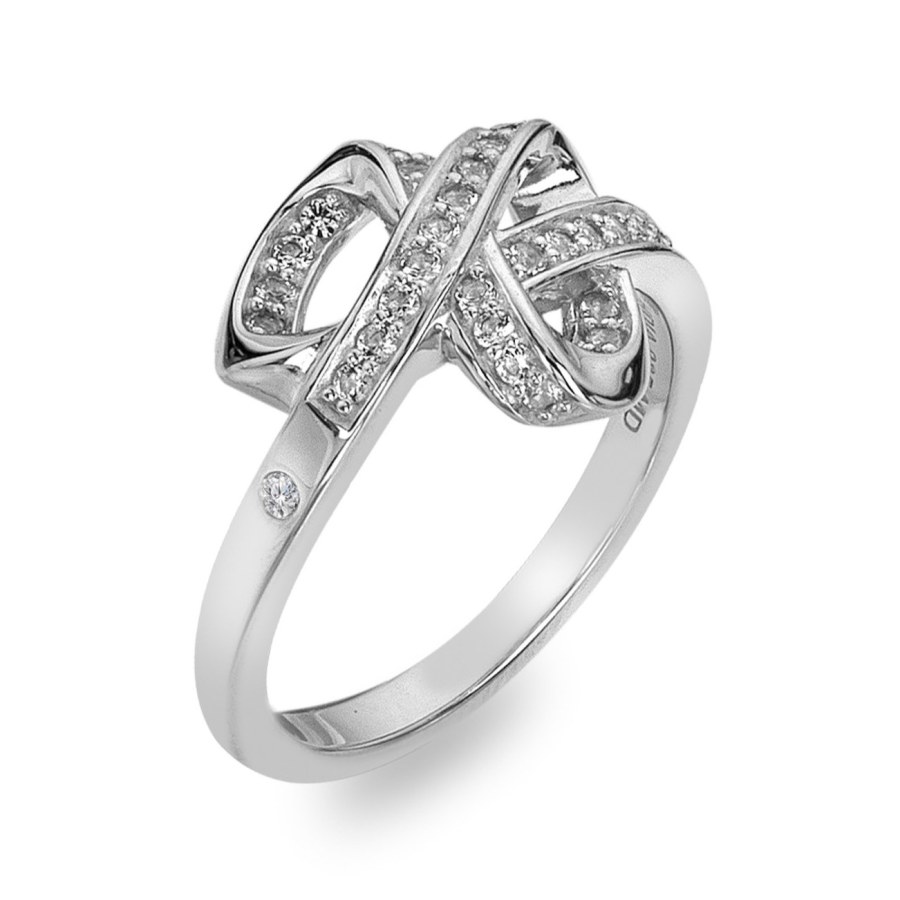 Hot Diamonds Třpytivý stříbrný prsten s&nbsp;diamantem Aurora DR304 60 mm - Prsteny Prsteny s&nbsp;kamínkem