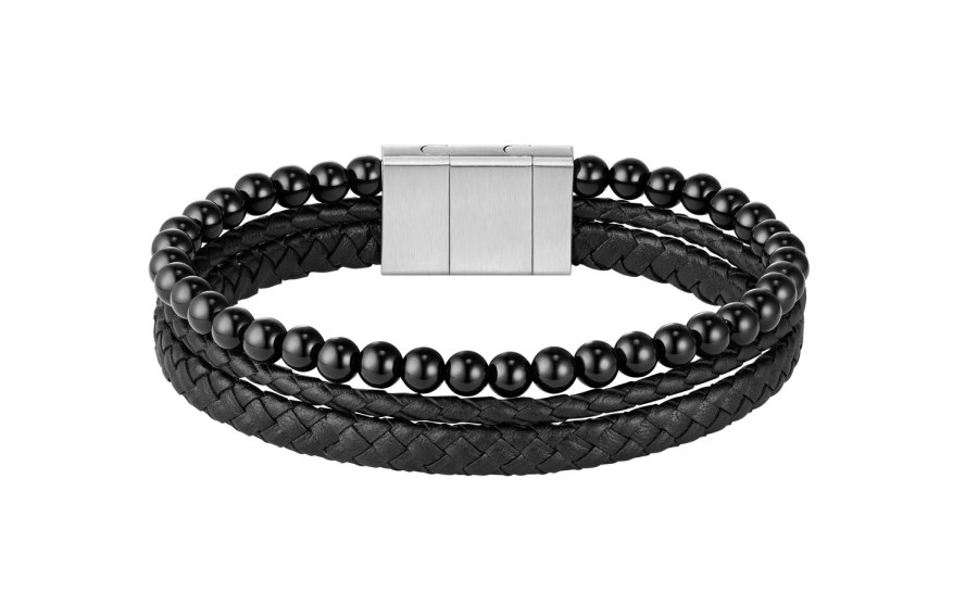 Hugo Boss Trojitý černý náramek pro muže Sphere 1580786 Hugo Boss Trojitý černý náramek pro muže Sphere 1580786 - Náramky Korálkové náramky