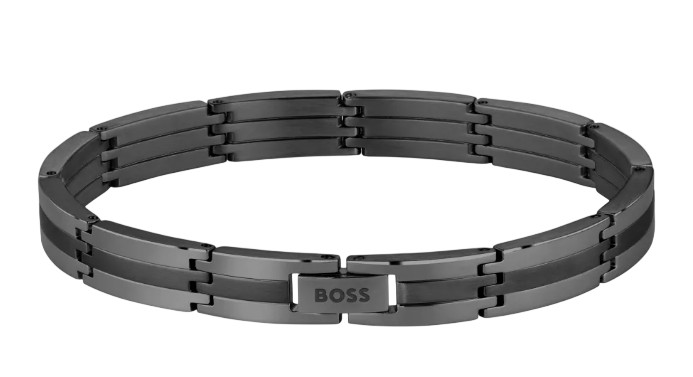 Hugo Boss Černý ocelový náramek pro muže Brooks 1580804 - Náramky Řetízkové náramky