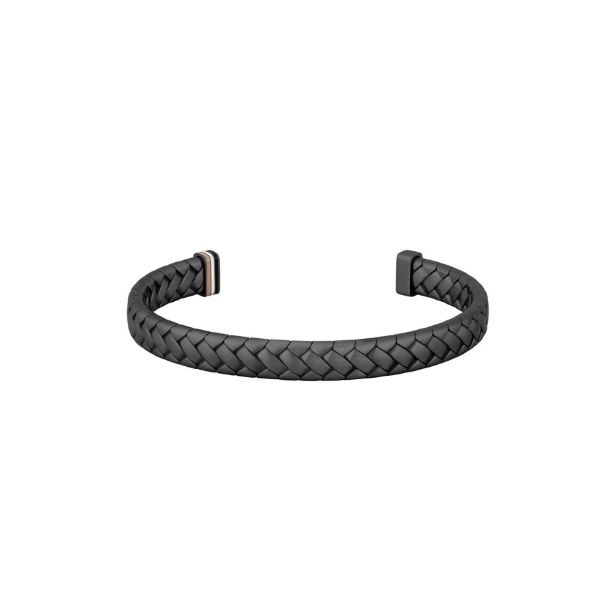 Hugo Boss Černý pevný náramek pro muže 1580673 Hugo Boss Černý pevný náramek pro muže 1580673 - Náramky Pevné náramky