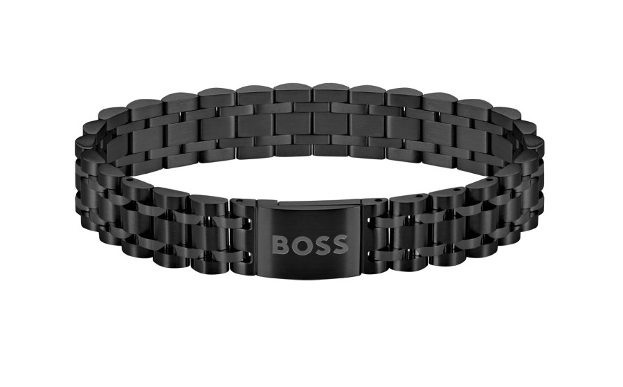 Hugo Boss Elegantní černý náramek pro muže Owan 1580646 - Náramky Řetízkové náramky