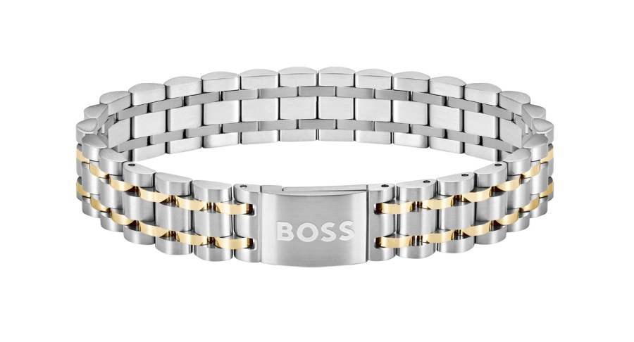 Hugo Boss Elegantní ocelový bicolor náramek pro muže 1580647 - Náramky Řetízkové náramky