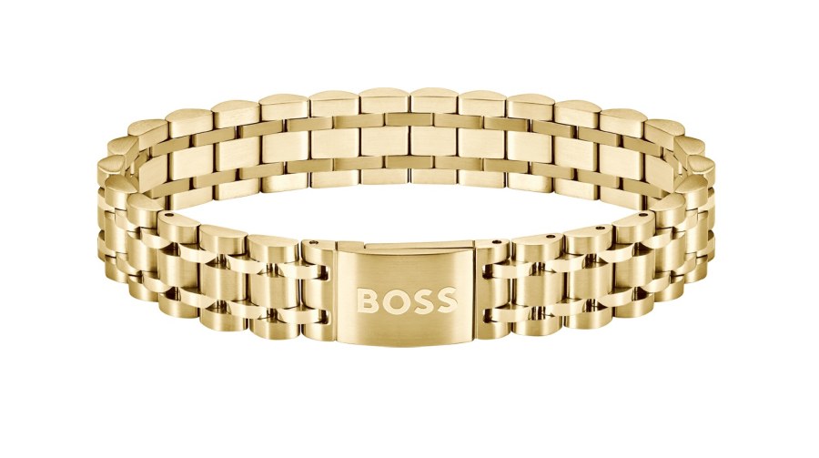 Hugo Boss Elegantní pozlacený náramek pro muže Owan 1580645 - Náramky Řetízkové náramky