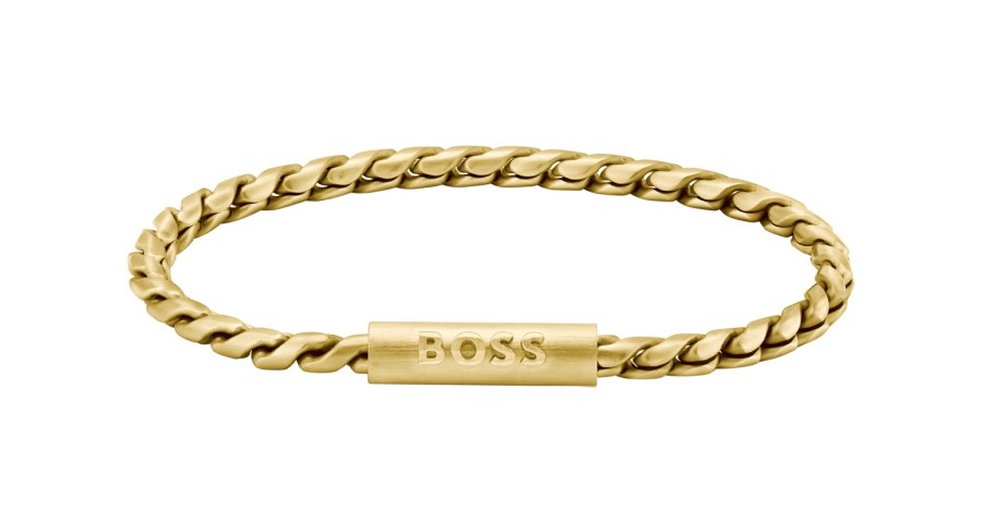 Hugo Boss Fashion pozlacený náramek pro muže Doran 1580696 Hugo Boss Fashion pozlacený náramek pro muže Doran 1580696 - Náramky Řetízkové náramky