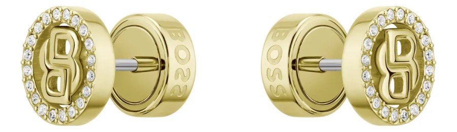 Hugo Boss Luxusní pozlacené náušnice Double B 1580826