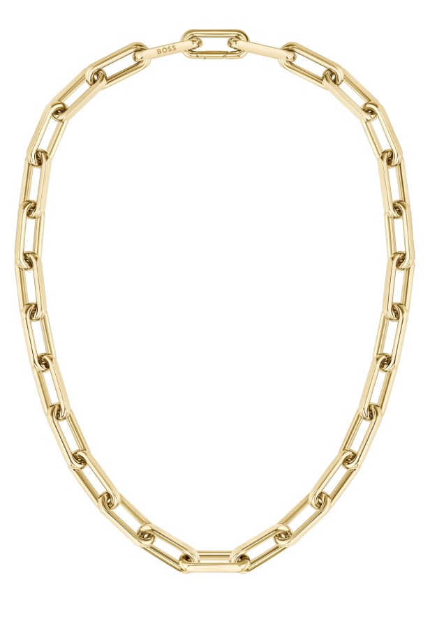 Hugo Boss Masivní pozlacený náhrdelník z oceli Halia 1580579