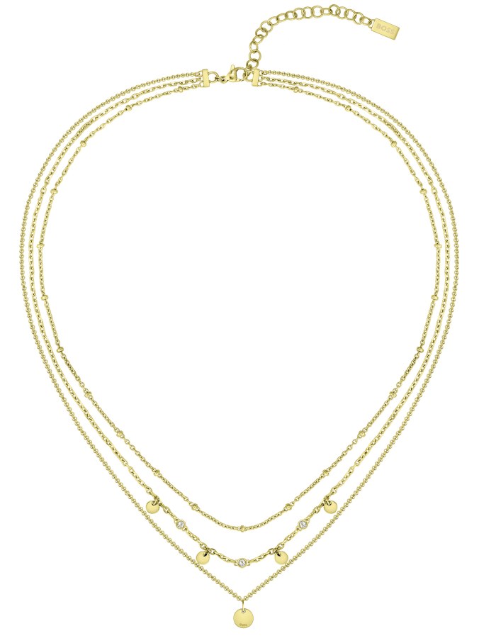 Hugo Boss Módní pozlacený náhrdelník s krystaly Iris 1580334