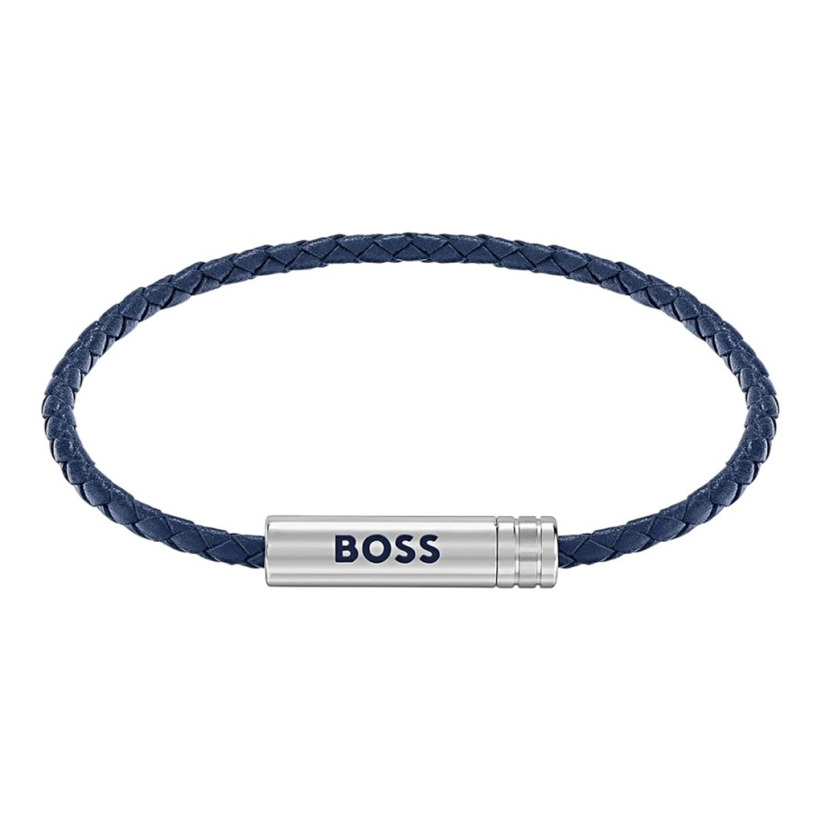 Hugo Boss Modrý kožený náramek Ares Air 1580874 - Náramky Kožené náramky