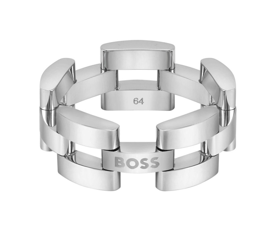 Hugo Boss Nadčasový pánský ocelový prsten Sway 1580551 66 mm - Prsteny Prsteny bez kamínku