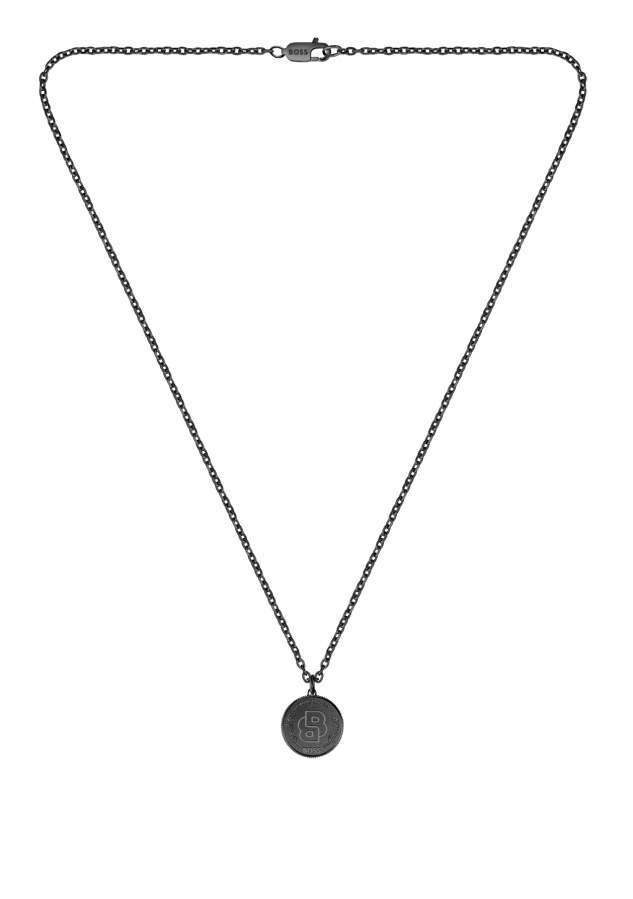 Hugo Boss Pánský černý náhrdelník z oceli Double B 1580762 - Náhrdelníky