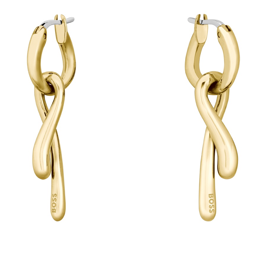 Hugo Boss Fashion pozlacené náušnice z oceli 2v1 1580704 Hugo Boss Fashion pozlacené náušnice z oceli 2v1 1580704 - Náušnice Kruhy