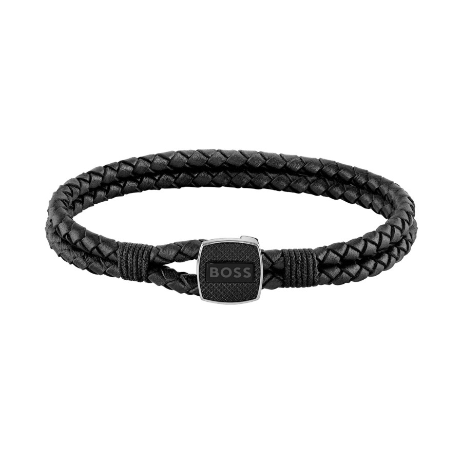 Hugo Boss Stylový kožený náramek 1580047 19 cm