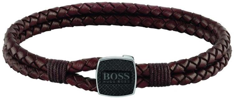 Hugo Boss Stylový náramek z hnědé kůže 1580048 17,5 cm - Náramky Kožené náramky