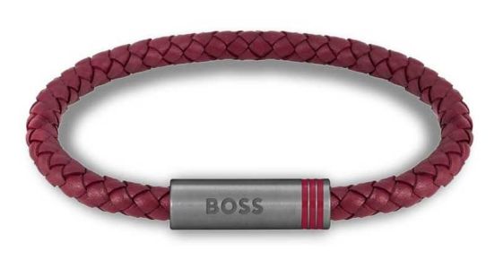 Hugo Boss Stylový vínový kožený náramek Ares Single 1580626 - Náramky Kožené náramky