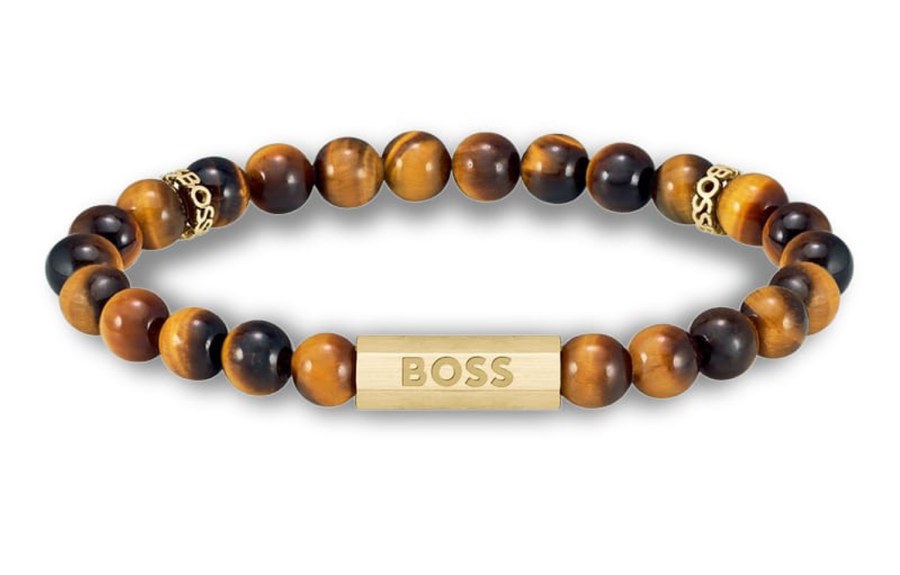 Hugo Boss Trendy korálkový náramek s tygřím okem Sphere 1580661 17,5 cm - Náramky Korálkové náramky